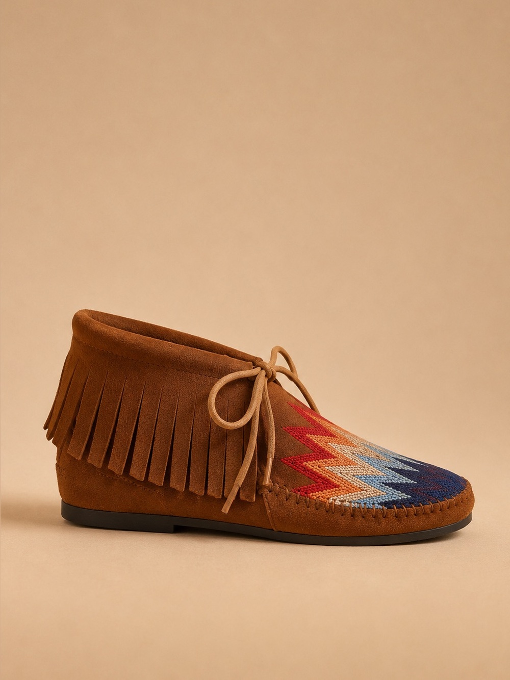 Mother x Minnetonka Moccasins Fringe Suede Booties
